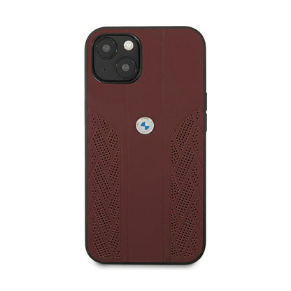 BMW Leather Curve Perforate HC – dėklas, skirtas iPhone 13 mini (raudonas)