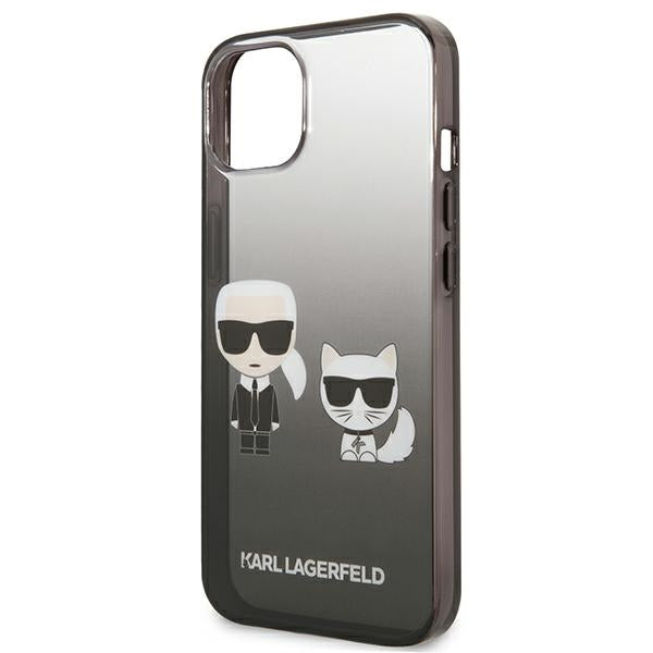 Karl Lagerfeld Gradient Ikonik Karl & Choupette – dėklas, skirtas „iPhone 13 mini“ („Black“)