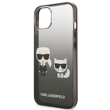 Karl Lagerfeld Gradient Ikonik Karl & Choupette – dėklas, skirtas „iPhone 13 mini“ („Black“)