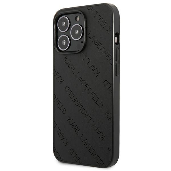 Karl Lagerfeld Perforated Allover – dėklas, skirtas „iPhone 13 Pro Max“ (juodas)
