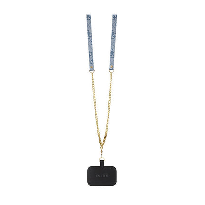 Guess Crossbody 4G Metal Logo – „iPhone 15“ dėklas (mėlynas)