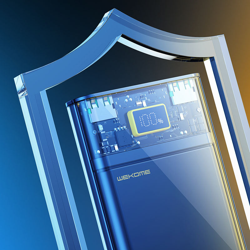 WEKOME WP-321 Vanguard serija – Power bank 20000 mAh Itin greitas įkrovimas PD 20W + QC 22.5W (Juoda / Permatoma)