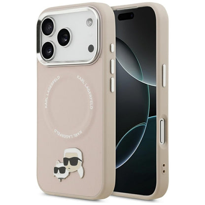 Karl Lagerfeld Karl & Choupette Smeigtukai MagSafe dėklas iPhone 17 Pro (rožinis)