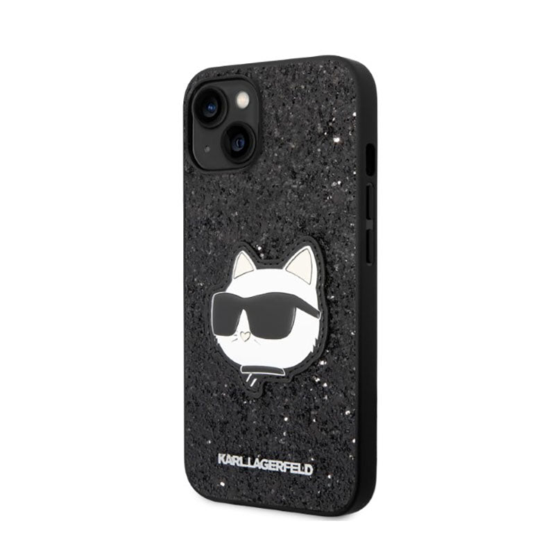Karl Lagerfeld NFT Blizgučio „Choupette Patch“ – dėklas, skirtas „iPhone 14 Plus“ (juodos spalvos)