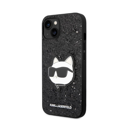 Karl Lagerfeld NFT Blizgučio „Choupette Patch“ – dėklas, skirtas „iPhone 14 Plus“ (juodos spalvos)