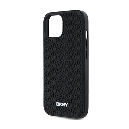 DKNY 3D guminio kartotinio rašto dėklas, skirtas „iPhone 15“ / 14 / 13 (juodas)