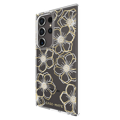Case-Mate Floral Gems – Dėklas Samsung Galaxy S24 Ultra (Auksinis)