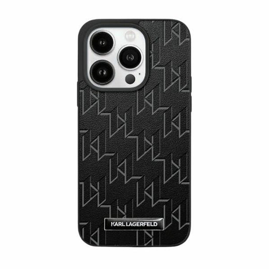 Karl Lagerfeld odos monogramos metalo logotipo dėklas – Case iPhone 15 Pro Max (juodas)