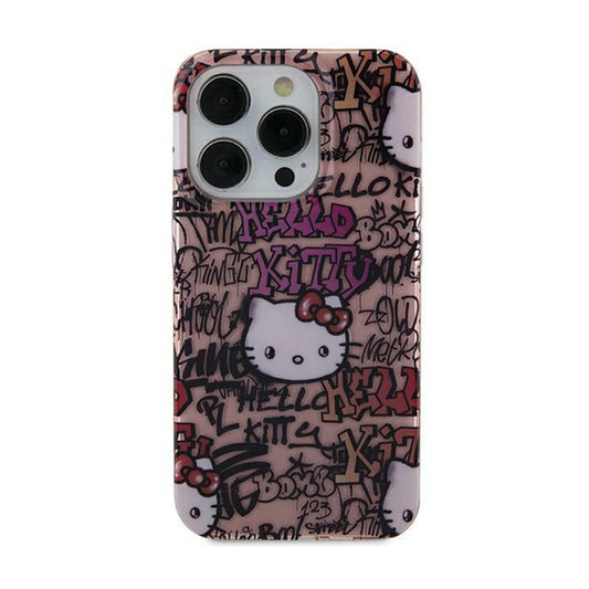 Hello Kitty IML etiketės Grafiti – iPhone 15 dėklas (rožinis)