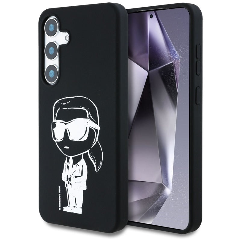 Karl Lagerfeld Silicone Graffiti Ikonik Printed Logo MagSafe – Dėklas, skirtas „Samsung Galaxy S25“ (juodas)