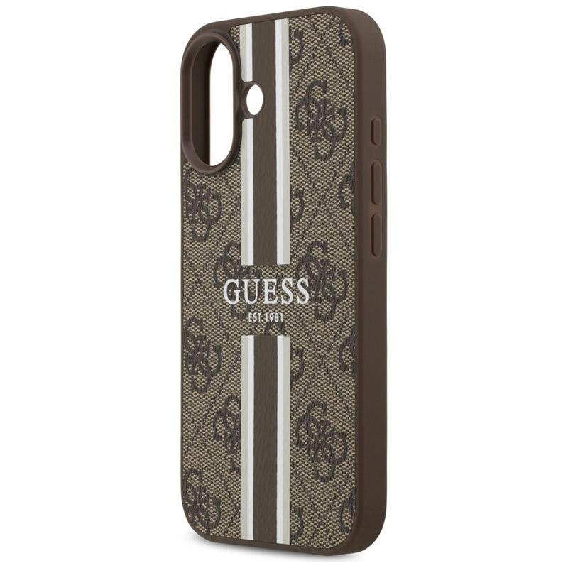 Guess 4G Printed Stripes MagSafe dėklas iPhone 17 (rudos spalvos)