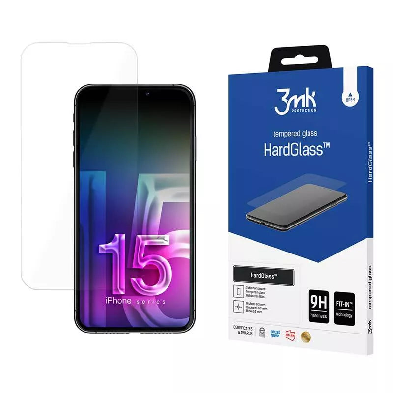 3mk HardGlass - grūdintas stiklas skirtas iPhone 15 Plus