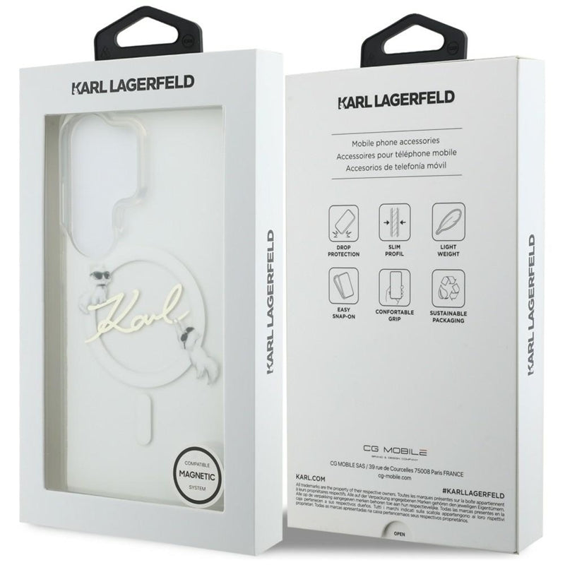 Karl Lagerfeld IML KC Script MagSafe - Samsung Galaxy S26 Ultra dėklas (Skaidrus)