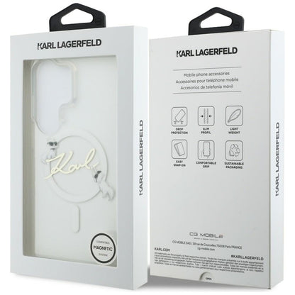Karl Lagerfeld IML KC Script MagSafe - Samsung Galaxy S26 Ultra dėklas (Skaidrus)