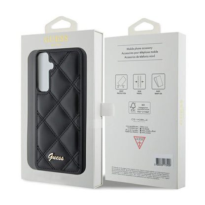 Guess Quilted Metal Logo - Samsung Galaxy S23 FE dėklas (juodas)