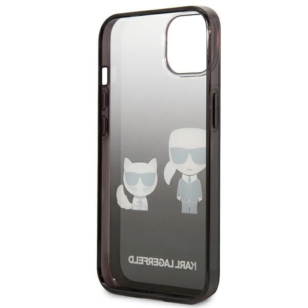 Karl Lagerfeld Gradient Ikonik Karl & Choupette – dėklas, skirtas „iPhone 13 mini“ („Black“)