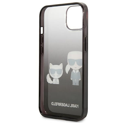 Karl Lagerfeld Gradient Ikonik Karl & Choupette – dėklas, skirtas „iPhone 13 mini“ („Black“)