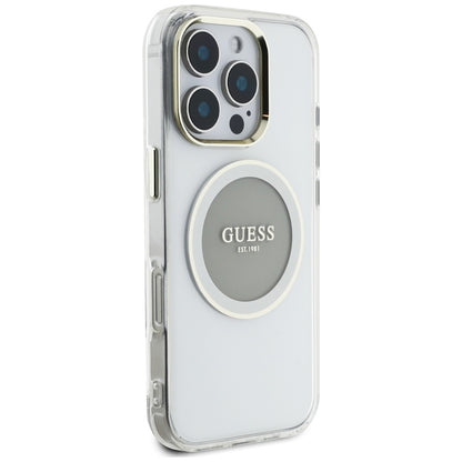 Guess IML Metallic Circle Classic Logo MagSafe – dėklas iPhone 16 Pro (pilkas)
