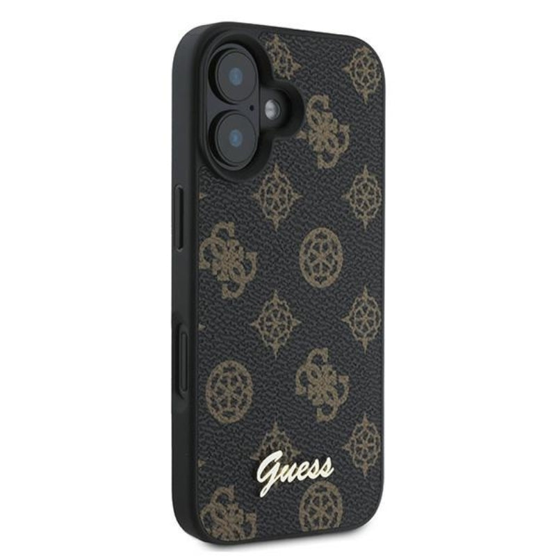 Guess Peony Script MagSafe – „iPhone 16 Plus“ dėklas (juodas)