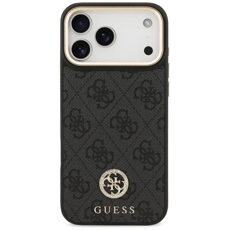 Guess 4G Strass Logo MagSafe dėklas iPhone 17 Pro Max (juodas)