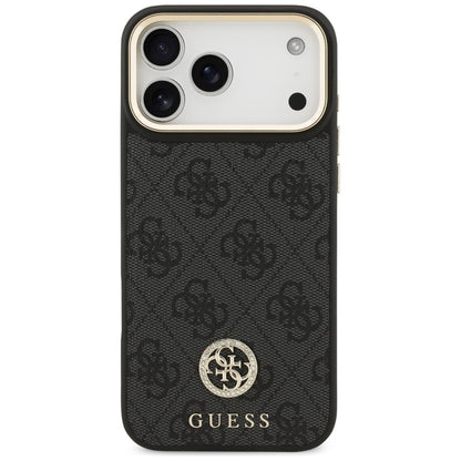 Guess 4G Strass Logo MagSafe dėklas iPhone 17 Pro Max (juodas)