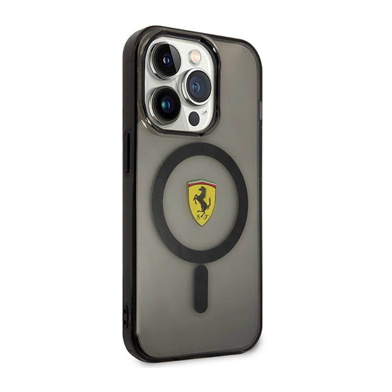 Ferrari Translucent MagSafe – dėklas, skirtas iPhone 14 Pro Max (juodas)