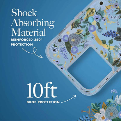 Rifle Paper Clear MagSafe – dėklas, skirtas iPhone 14 Pro Max (Garden Party Blue)