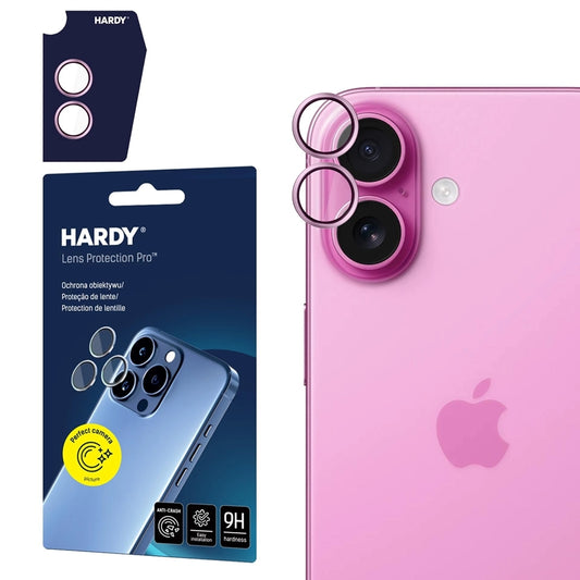 3mk HARDY Pro objektyvo apsauga - Kameros objektyvo stiklas, skirtas iPhone 17 (Šviesiai violetinė)