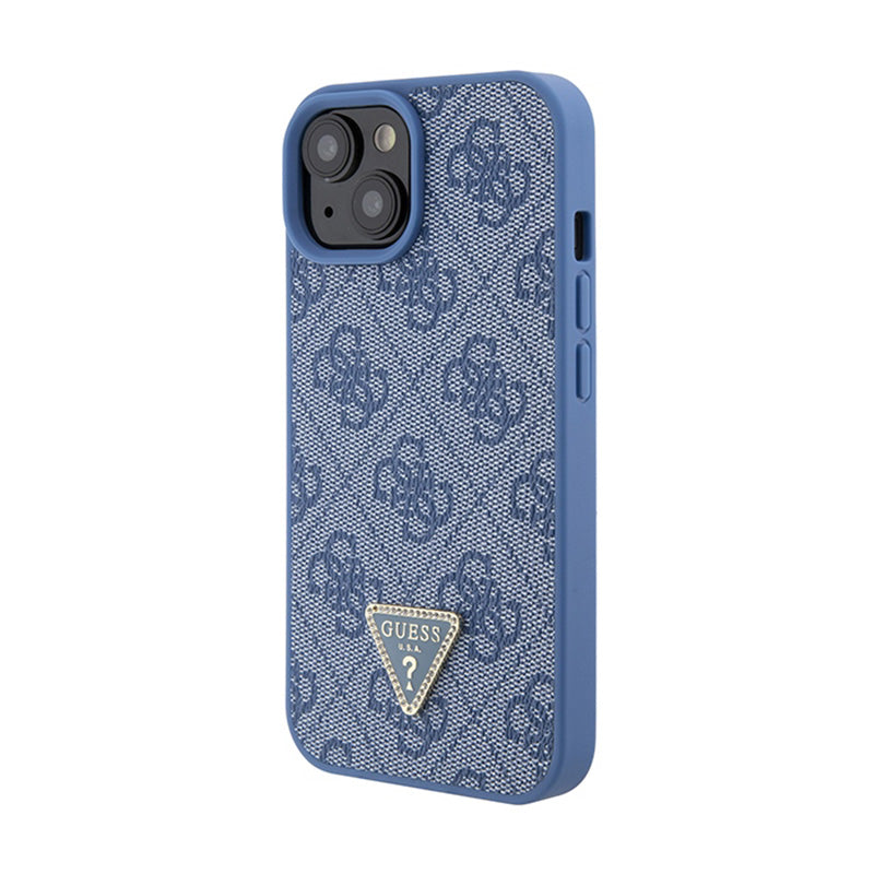 Guess Crossbody 4G Metal Logo – „iPhone 15“ dėklas (mėlynas)