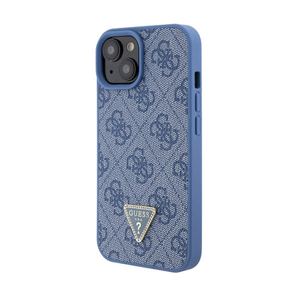 Guess Crossbody 4G Metal Logo – „iPhone 15“ dėklas (mėlynas)