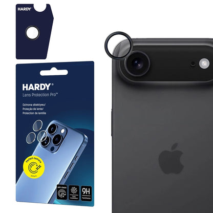3mk HARDY Pro objektyvo apsauga – Kameros objektyvo stiklas iPhone Air (Juoda)