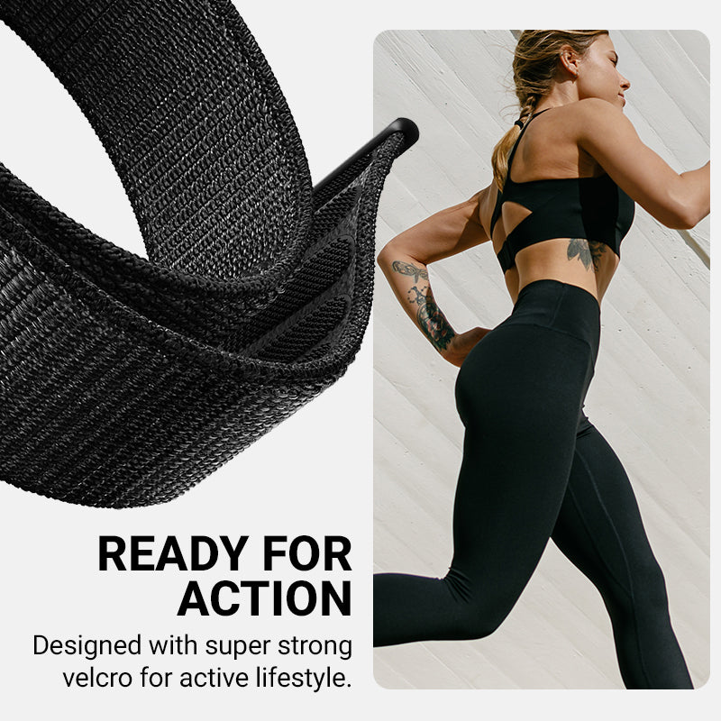 Crong Nailono sportinis dirželis, skirtas Apple Watch 44/45/46/49 mm (Midnight Run)