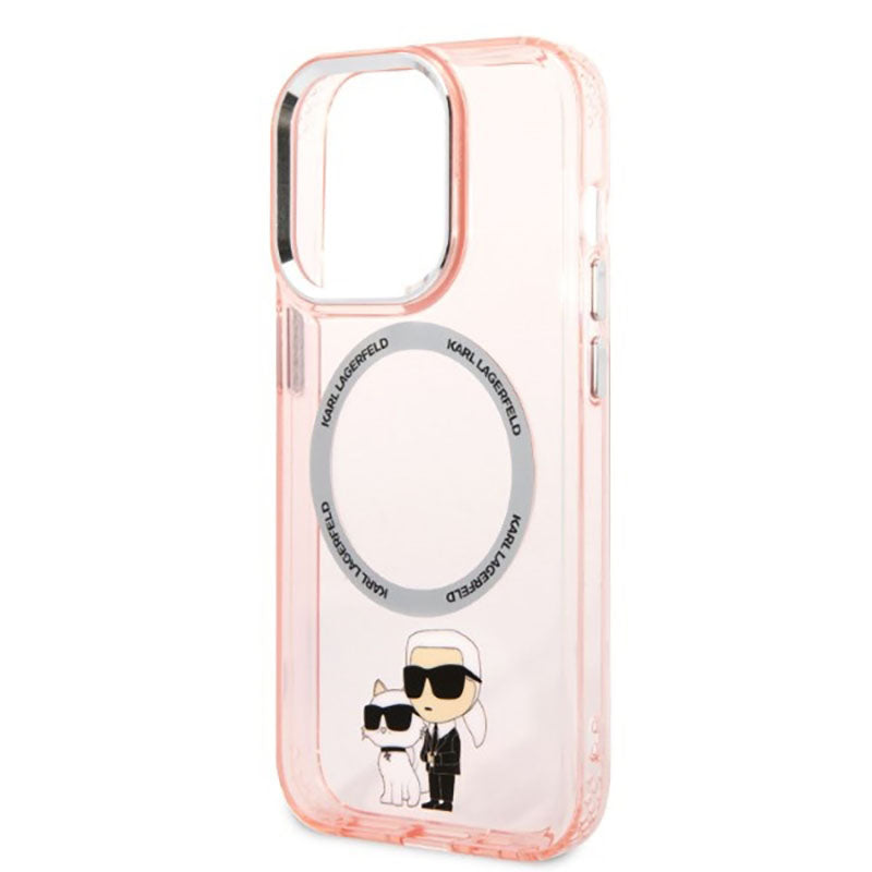 Karl Lagerfeld IML NFT Karl & Choupette MagSafe – dėklas, skirtas iPhone 14 Pro Max (rožinė)