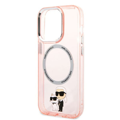 Karl Lagerfeld IML NFT Karl & Choupette MagSafe – dėklas, skirtas iPhone 14 Pro Max (rožinė)