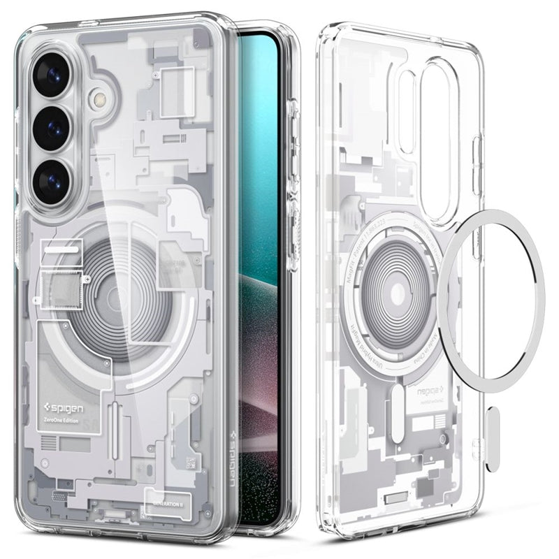 Spigen Ultra Hybrid Mag MagSafe – dėklas Samsung Galaxy S26 (Zero One White)