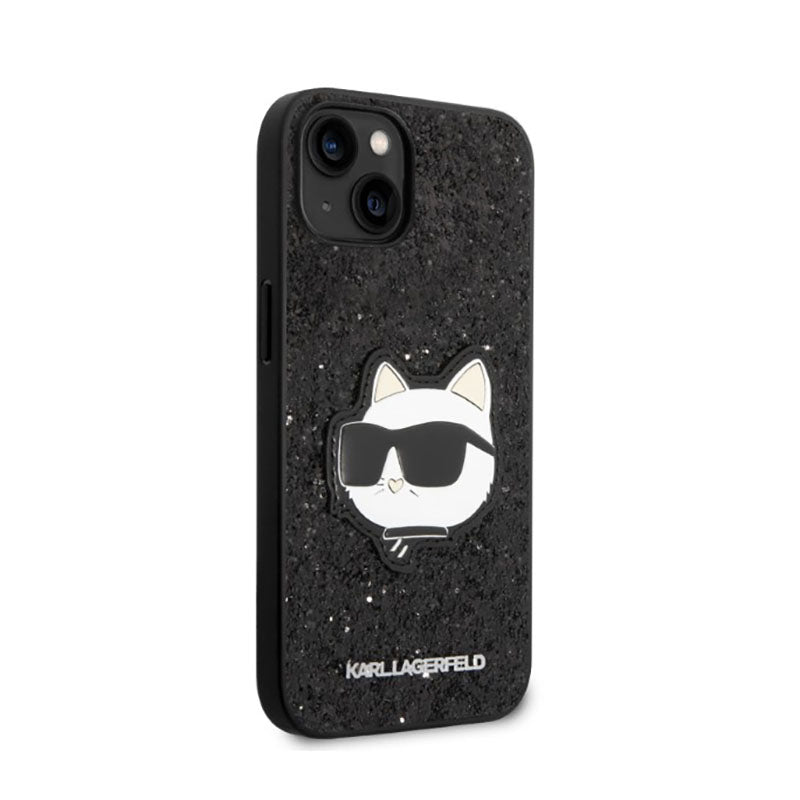 Karl Lagerfeld NFT Blizgučio „Choupette Patch“ – dėklas, skirtas „iPhone 14 Plus“ (juodos spalvos)