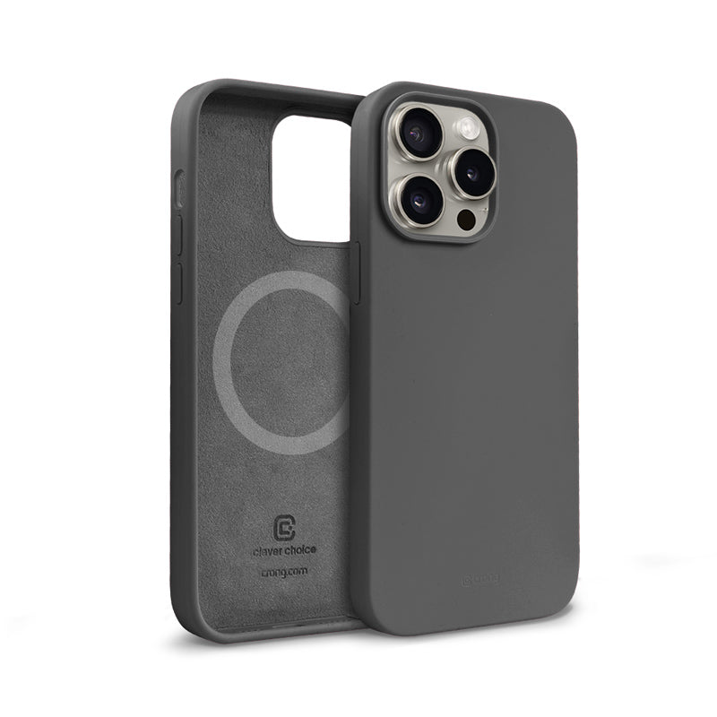 Crong Spalvos Magnetinis dėklas - iPhone 15 Pro MagSafe dėklas (Titano)