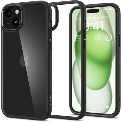 Spigen Ultra Hybrid – dėklas iPhone 15 Plus (matinis juodas)