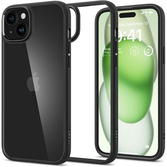 Spigen Ultra Hybrid – dėklas iPhone 15 Plus (matinis juodas)