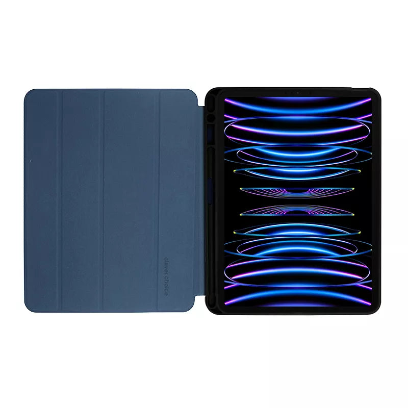 Crong FlexFolio – Dėklas, skirtas iPad Air 11" M3 (2025) / iPad Air 11" M2 (2024) / iPad Air 10.9" (5-4 gen.) / iPad Pro 11" (2022-2021) su Apple Pencil funkcija (bl)