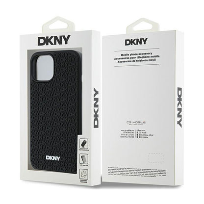 DKNY 3D guminio kartotinio rašto dėklas, skirtas „iPhone 15“ / 14 / 13 (juodas)