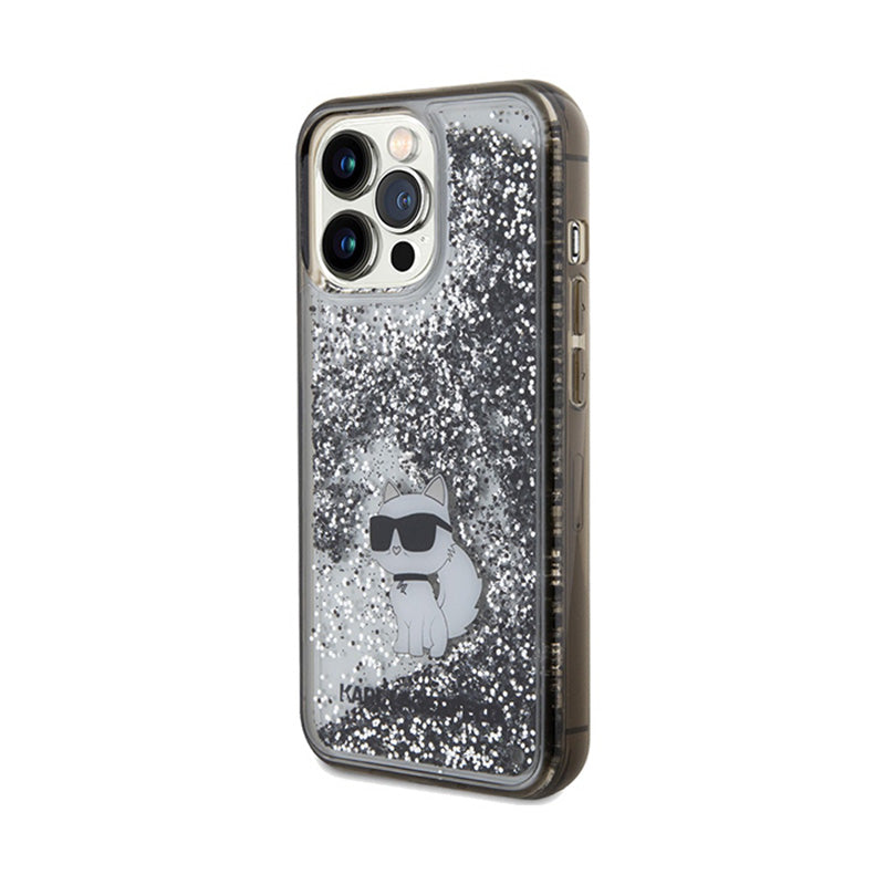 Karl Lagerfeld Liquid Glitter Choupette – „iPhone 13 Pro“ dėklas (permatomas)
