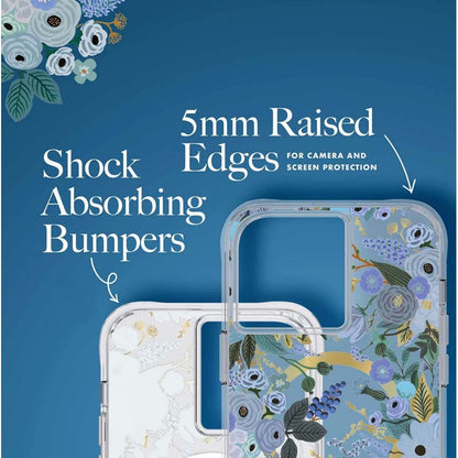 Rifle Paper Clear MagSafe – dėklas, skirtas iPhone 14 Pro Max (Garden Party Blue)