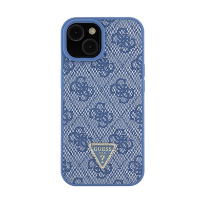 Guess Crossbody 4G Metal Logo – „iPhone 15“ dėklas (mėlynas)