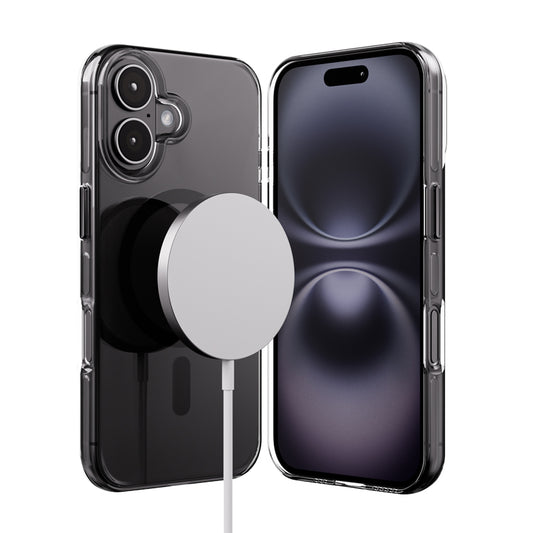 Crong Clear MAG Pro – Dėklas iPhone 16 MagSafe (juodas)