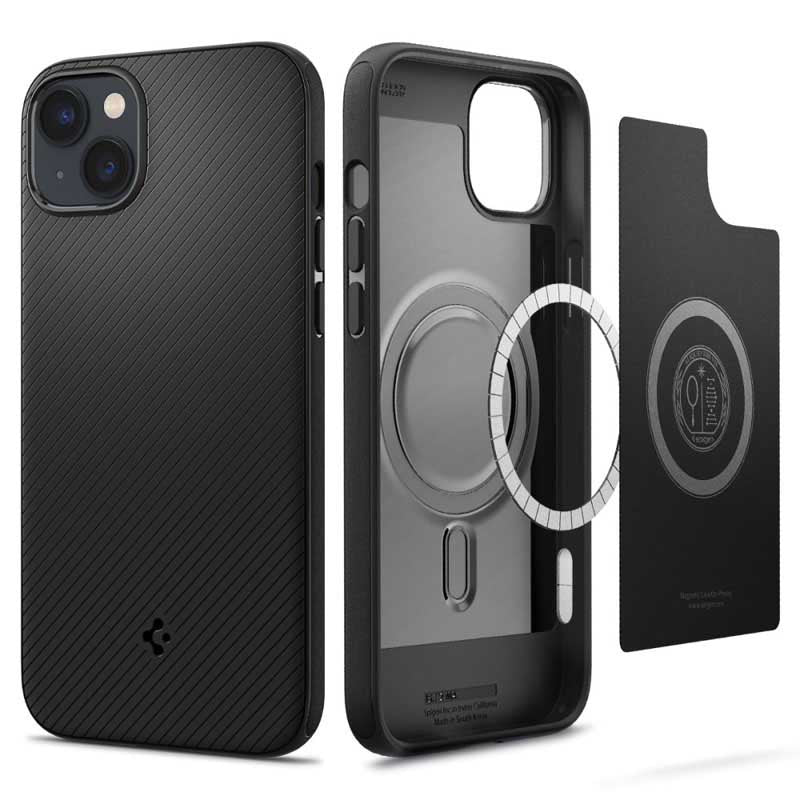 Spigen Mag Armor – dėklas skirtas iPhone 15 Plus / iPhone 14 Plus (juodas)