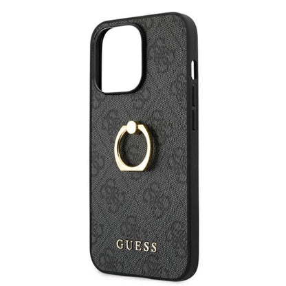 Guess 4G žiedo dėklas – dėklas, skirtas iPhone 13 Pro (pilkas)