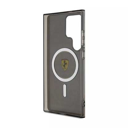 Ferrari IML Dūminis vidinis ratas su linija MagSafe - dėklas, skirtas Samsung Galaxy S24 Ultra (juodas)