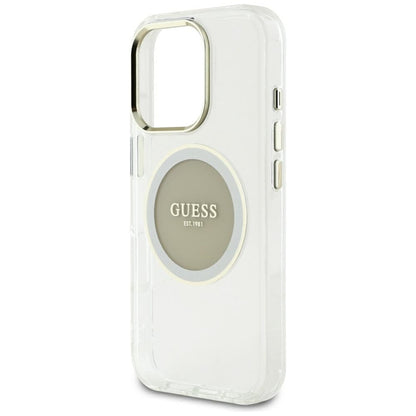 Guess IML Metal Colored Circle Classic Logo MagSafe – dėklas iPhone 16 Pro Max (pilkas)