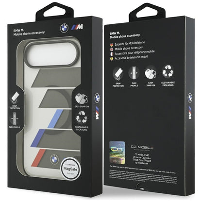 BMW M IML Metal Buttons Trispalvės Linijos MagSafe dėklas iPhone Air (antracito)